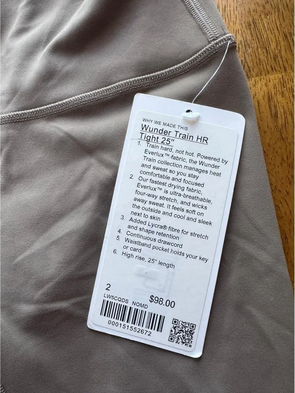 Lululemon Wunder Train High Rise 25” Nomad Size 2 NWT